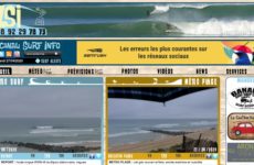 Capture d'écran de la page d'accueil du site Lacanau Surf Info spécialisé dans le reporting vidéo des conditions de surf